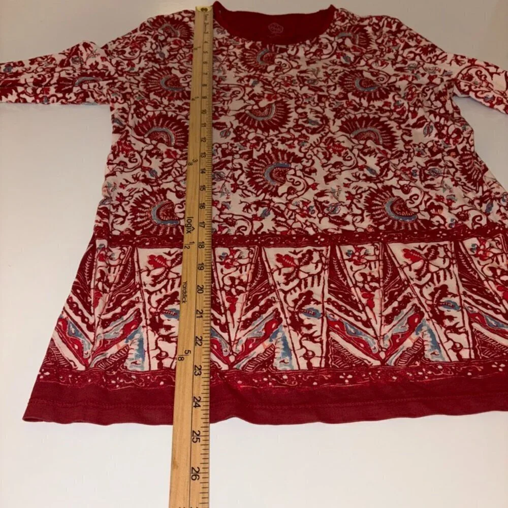Tory Burch Printed Crew Neck Sweatshirt Pima Cotton Soft Tee Shirt Small